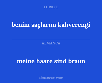 benim saçlarım kahverengi - meine haare sind braun