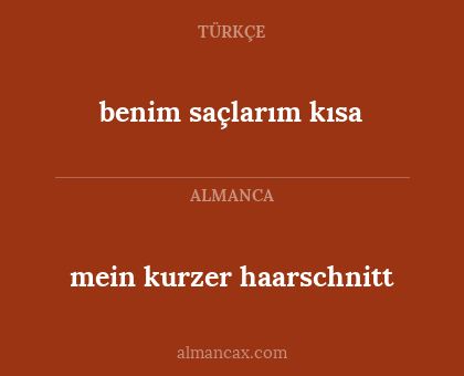 benim saçlarım kısa - mein kurzer haarschnitt