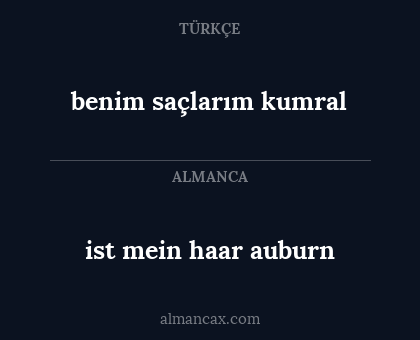 ist mein haar auburn - benim saçlarım kumral