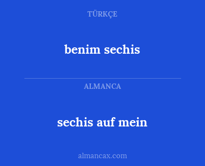 benim sechis - sechis auf mein