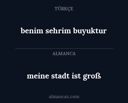 meine stadt ist groß - benim sehrim buyuktur