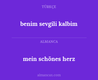 benim sevgili kalbim - mein schönes herz