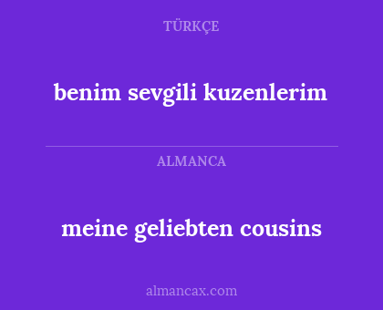 benim sevgili kuzenlerim - meine geliebten cousins