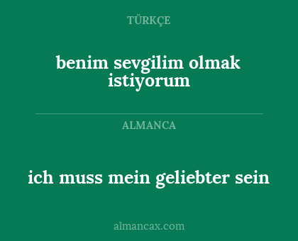 ich muss mein geliebter sein - benim sevgilim olmak istiyorum