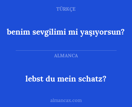 benim sevgilimi mi yaşıyorsun? - lebst du mein schatz?