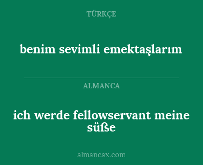 ich werde fellowservant meine süße - benim sevimli emektaşlarım