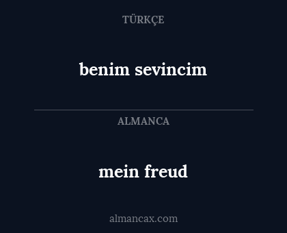 mein freud - benim sevincim