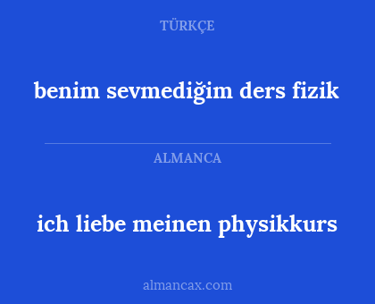 ich liebe meinen physikkurs - benim sevmediğim ders fizik