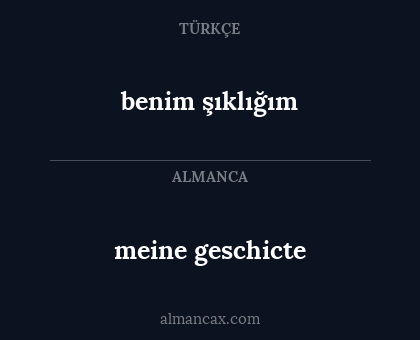 benim şıklığım - meine geschicte