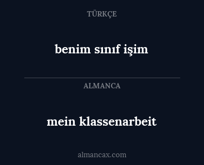 benim sınıf işim - mein klassenarbeit