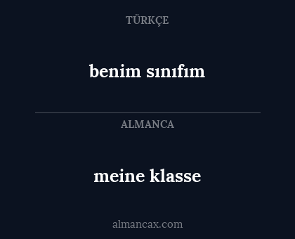 meine klasse - benim sınıfım