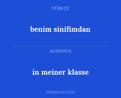 benim sinifimdan - in meiner klasse