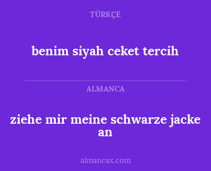 benim siyah ceket tercih - ziehe mir meine schwarze jacke an