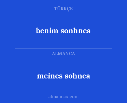 benim sonhnea - meines sohnea