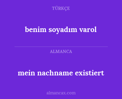 benim soyadım varol - mein nachname existiert