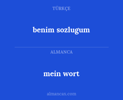 benim sozlugum - mein wort