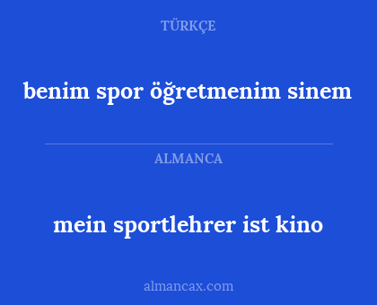 mein sportlehrer ist kino - benim spor öğretmenim sinem
