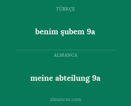 benim şubem 9a - meine abteilung 9a