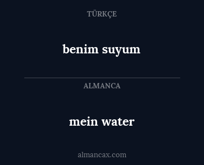 mein water - benim suyum