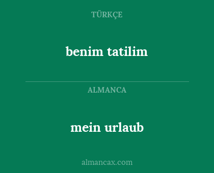 benim tatilim - mein urlaub