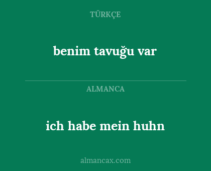 benim tavuğu var - ich habe mein huhn