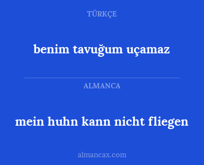 mein huhn kann nicht fliegen - benim tavuğum uçamaz