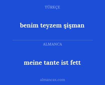 meine tante ist fett - benim teyzem şişman