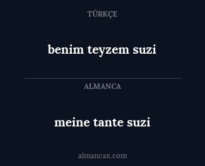benim teyzem suzi - meine tante suzi