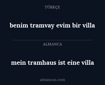 benim tramvay evim bir villa - mein tramhaus ist eine villa