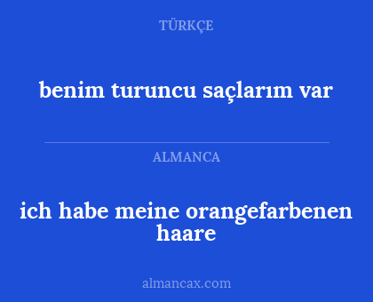 benim turuncu saçlarım var - ich habe meine orangefarbenen haare