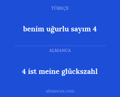benim uğurlu sayım 4 - 4 ist meine glückszahl