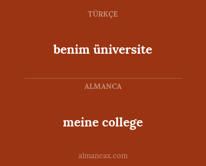meine college - benim üniversite