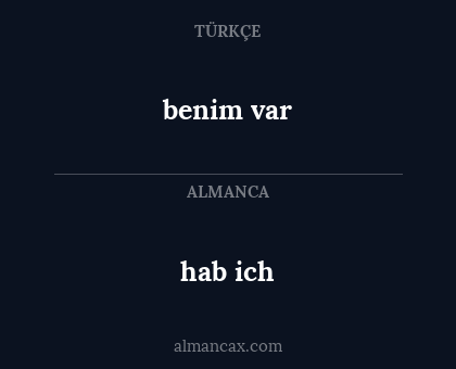 benim var - hab ich