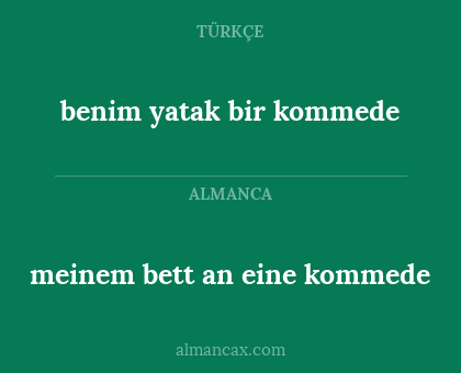 meinem bett an eine kommede - benim yatak bir kommede