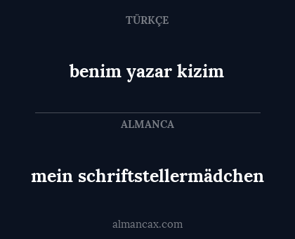 benim yazar kizim - mein schriftstellermädchen