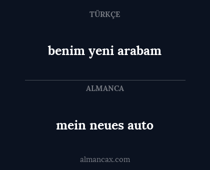 benim yeni arabam - mein neues auto