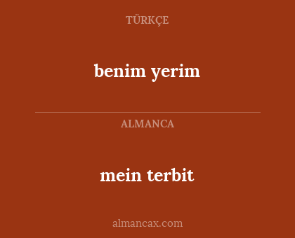benim yerim - mein terbit