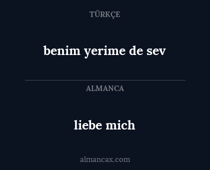 liebe mich - benim yerime de sev