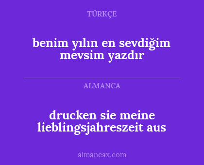 drucken sie meine lieblingsjahreszeit aus - benim yılın en sevdiğim mevsim yazdır