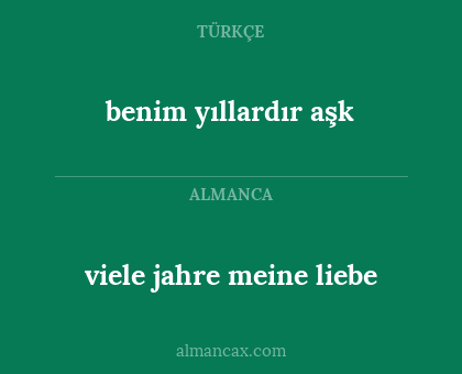 benim yıllardır aşk - viele jahre meine liebe