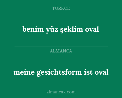 benim yüz şeklim oval - meine gesichtsform ist oval