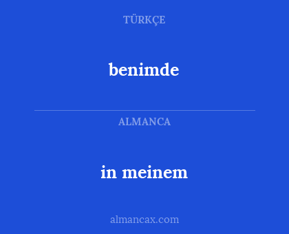 benimde - in meinem