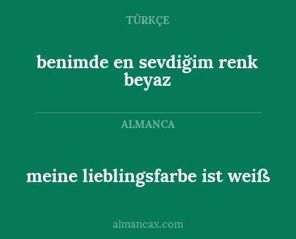 meine lieblingsfarbe ist weiß - benimde en sevdiğim renk beyaz