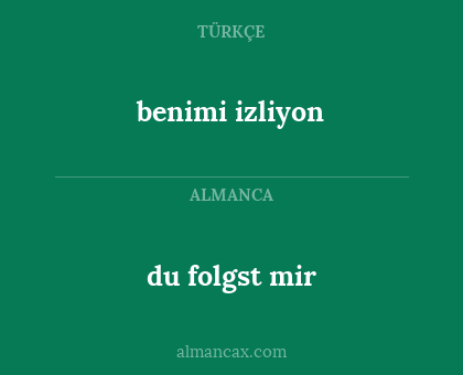 benimi izliyon - du folgst mir