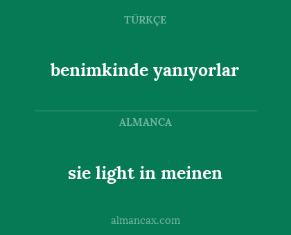 sie light in meinen - benimkinde yanıyorlar