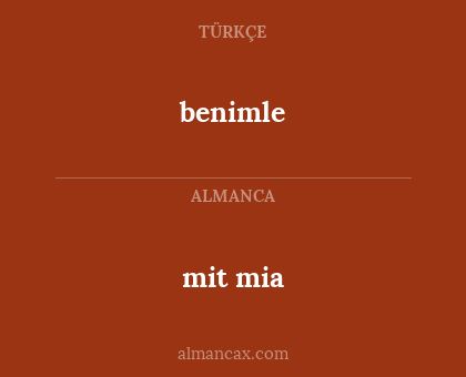 benimle - mit mia