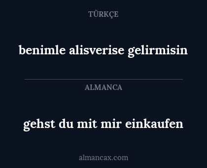 gehst du mit mir einkaufen - benimle alisverise gelirmisin