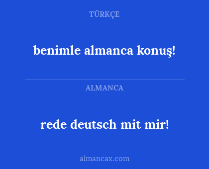 rede deutsch mit mir! - benimle almanca konuş!