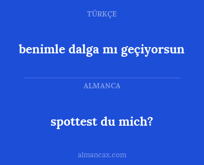 benimle dalga mı geçiyorsun - spottest du mich?