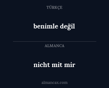 benimle değil - nicht mit mir